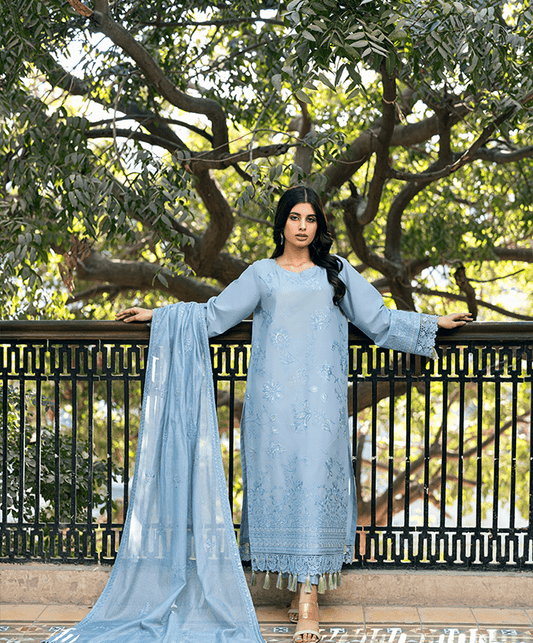 Falak Unstitched Embroidered Suit (3-Piece)
