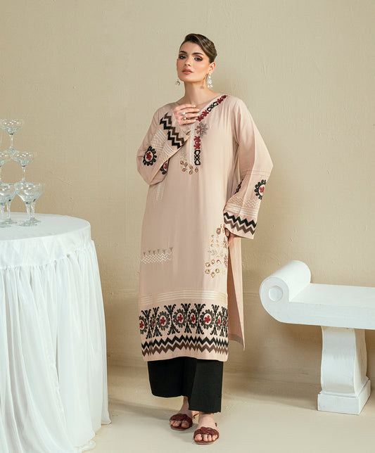 KEP-01 BEIGE-CROSSHATCH COTTON VISCOSE STITCHED 2PC
