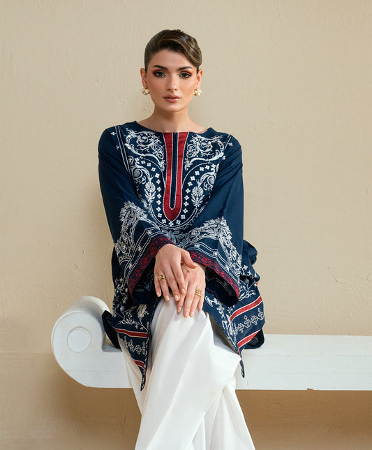 KEP-02 NAVY-CAMBRIC STITCHED 2PC