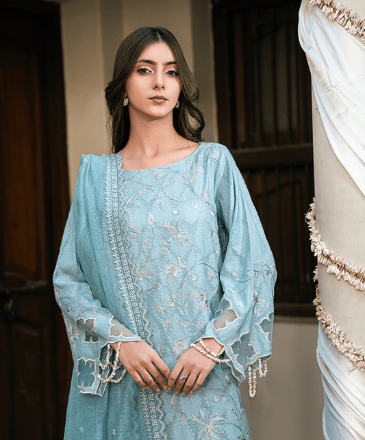 Barkha- Unstitched Embroidered Suit (3 Piece)