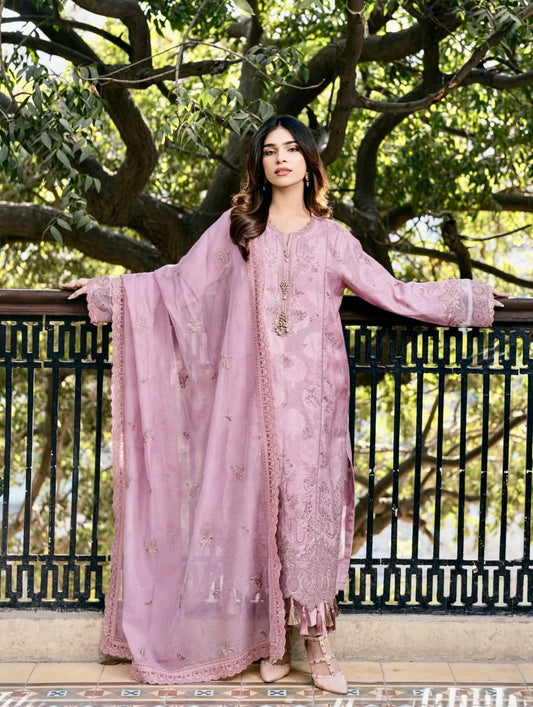 Shah Gul Unstitched Embroidered Suit (3-Piece)