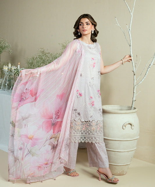 KUNEP-3P-005 MAUVE-LAWN UNSTITCHED 3PC