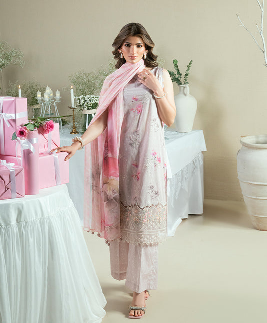 KUNEP-3P-005 MAUVE-LAWN UNSTITCHED 3PC