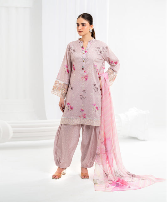 KUNEP-3P-005 MAUVE-LAWN STITCHED 3PC