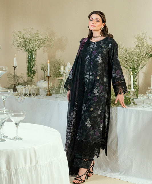 KUNEP3P002-BLACK-LAWN UNSTITCHED 3PC