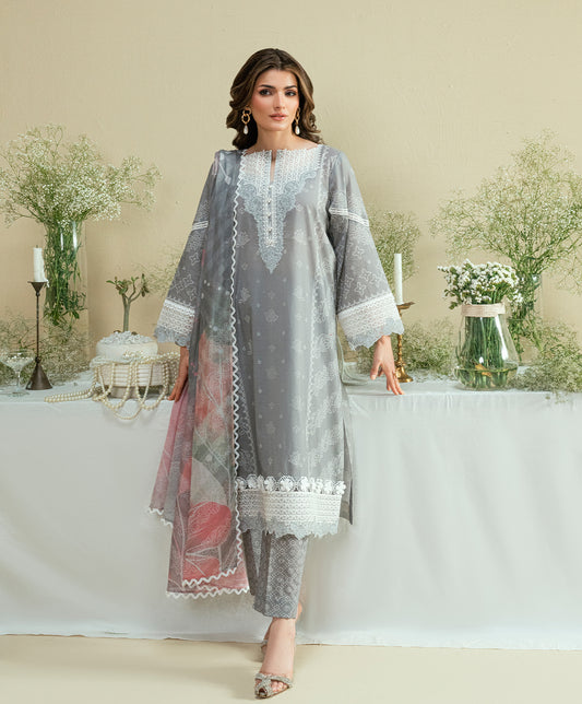 KUNEP3P004-GRAY-LAWN UNSTITCHED 3PC